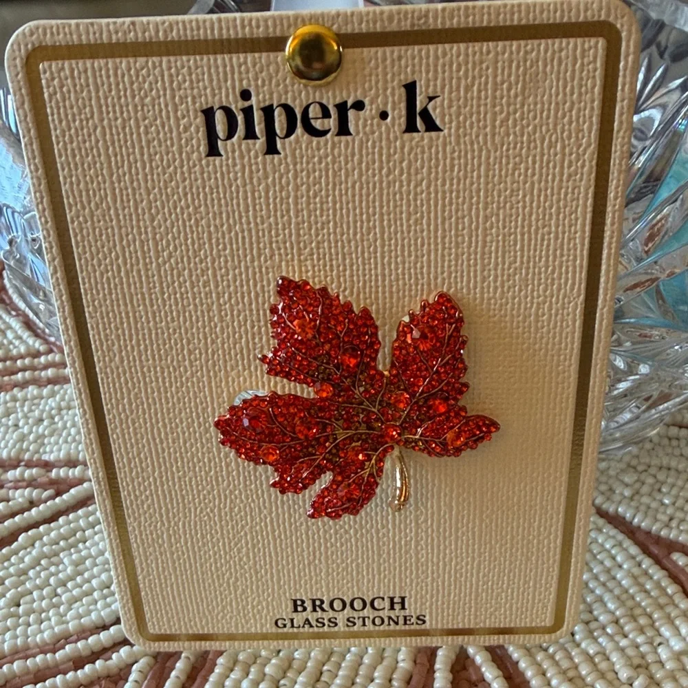 Piper K Maple Leaf Brooch-NWT